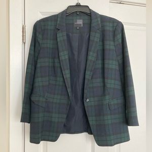 Limited blue and green tartan plaid blazer boxy size L